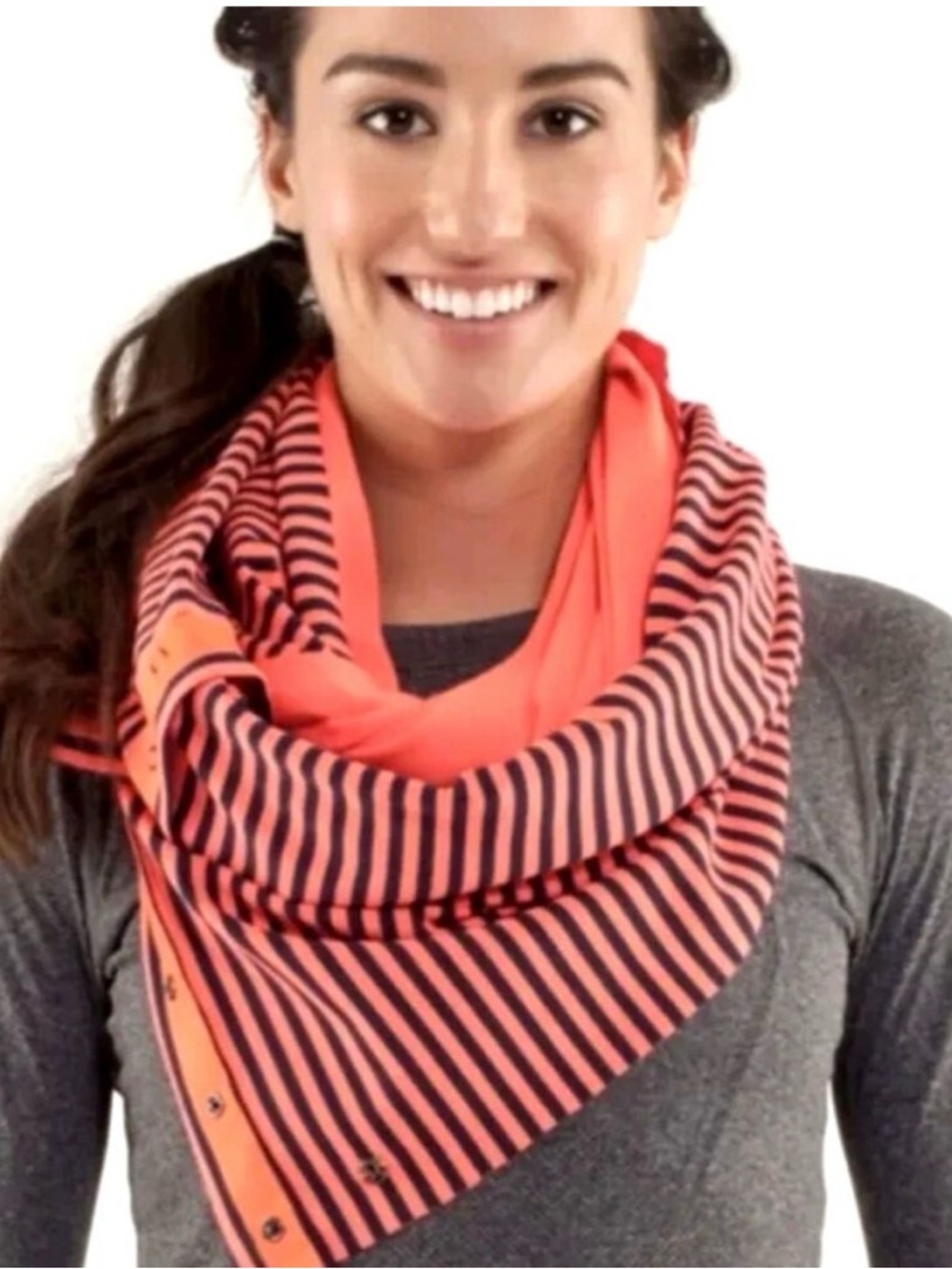 Lululemon Striped Coral and Navy infinity Scarf - Women Accessories
